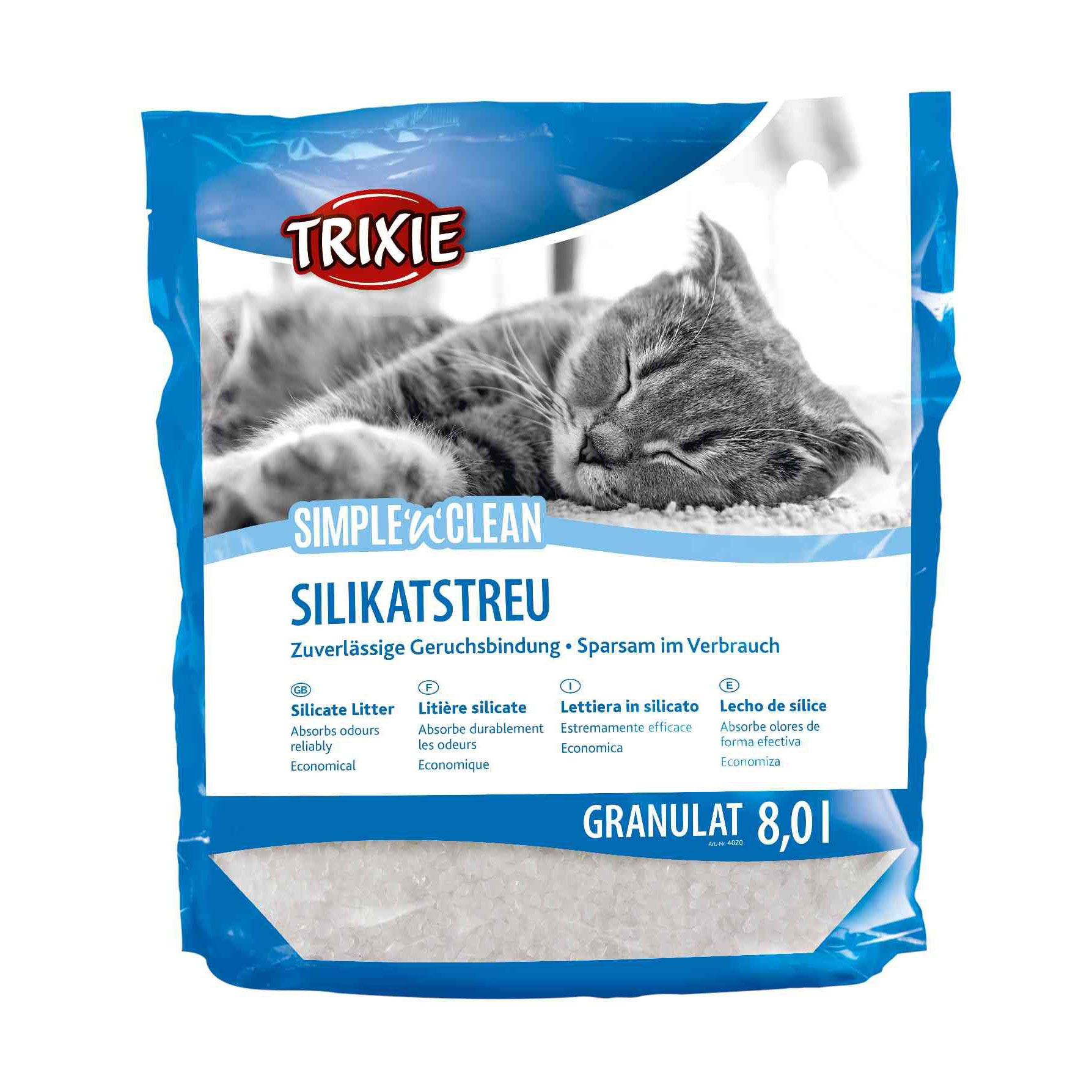 Наповнювач туалетів для кішок Trixie Simple'n'Clean гранульований, силікагелевий, 8 л (4020)